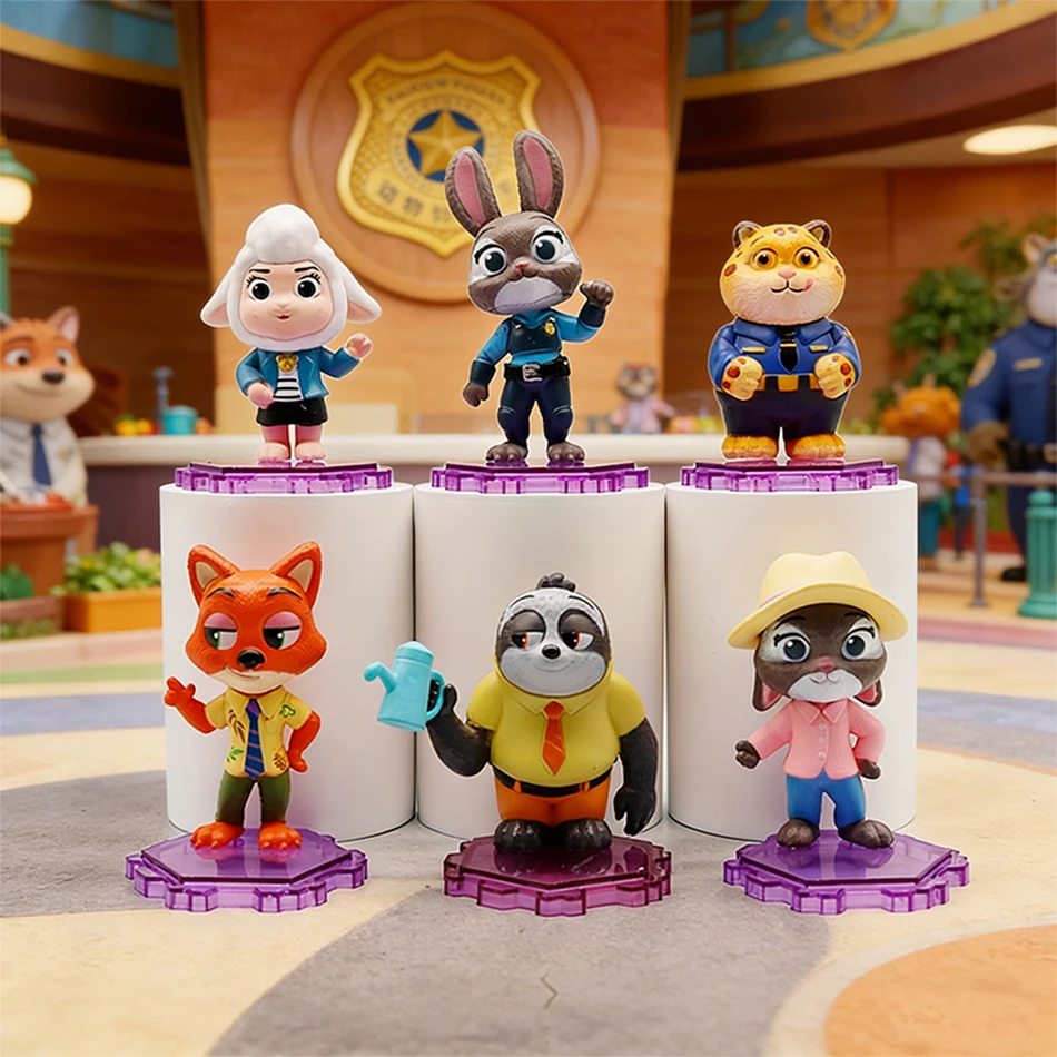 Figurine Kisney Topia 2 scène de Zoo, Police faite à la main Judy & Fox Nick, boîte aveugle, voiture de poupée tendance