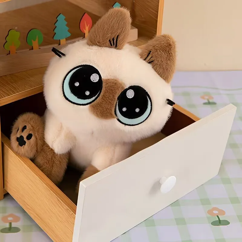 

НОВЫЙ сиамский кот, маленькая плюшевая игрушка в виде фасоли, милая кукла, чтобы подарить друзьям, праздничный подарок на день рождения, подарок на День святого Валентина, хлопок