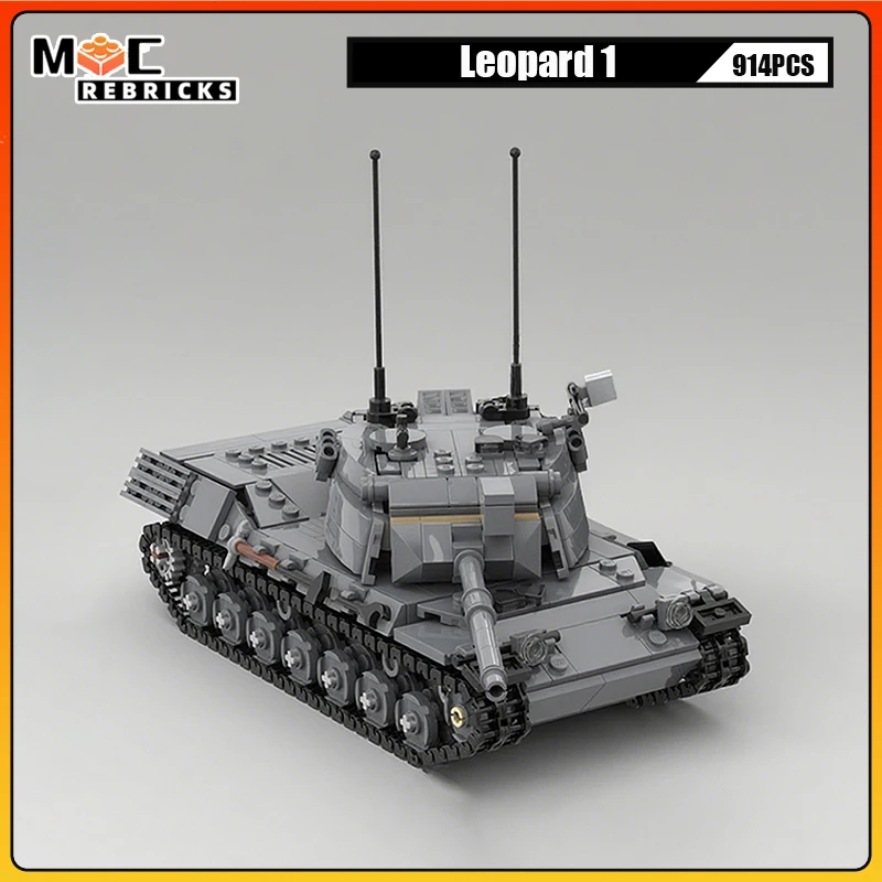 ทหารชุดโจมตีอาวุธสงครามเสือดาวชุดรถถังรุ่น Modular Assembly MOC Building Block เทคโนโลยีอิฐของเล่น Xmas ของขวัญ