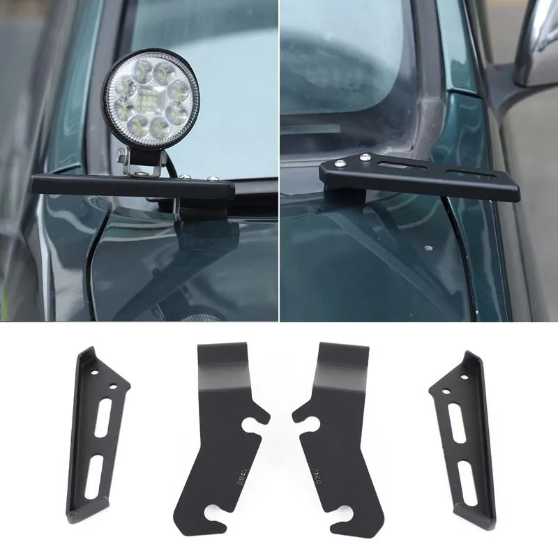 

For Toyota Land Cruiser Prado 120 2003-2009 Carbon Steel Black Car Hood Searchlight LED Spotlight Bracket Trim Accessories