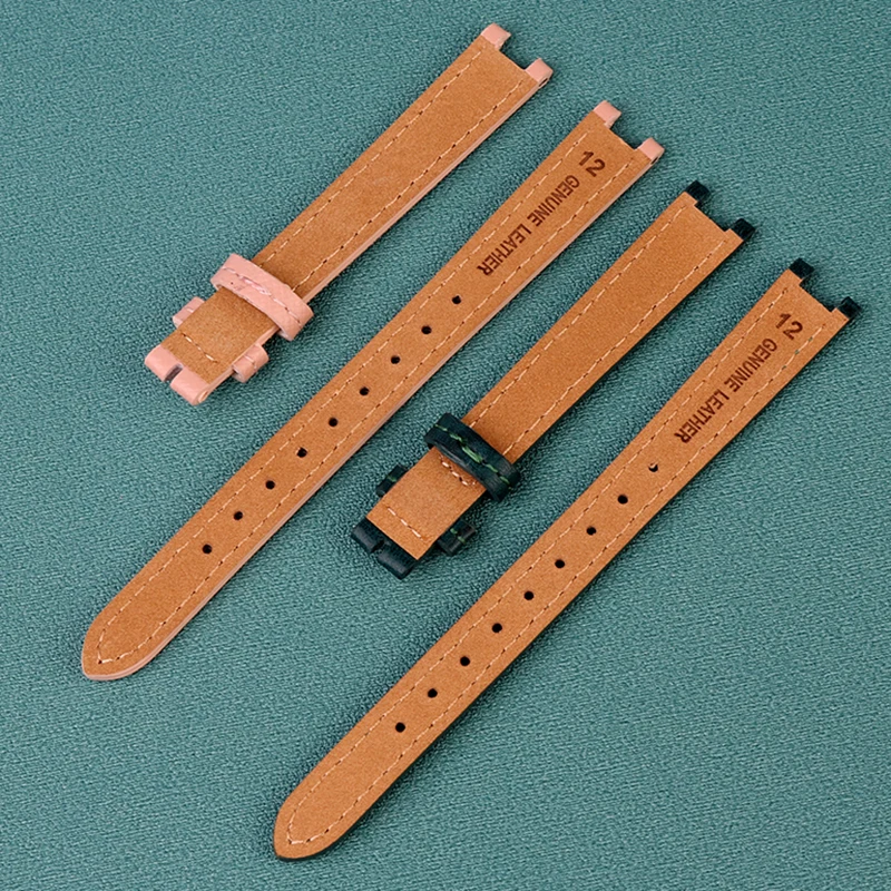 12 مللي متر الشق جلد البقر حزام الساعات ل COA-CH/Ko-ch بارك سلسلة صغيرة الأخضر ساعة 14503534 14503535 خمر حزام سوار