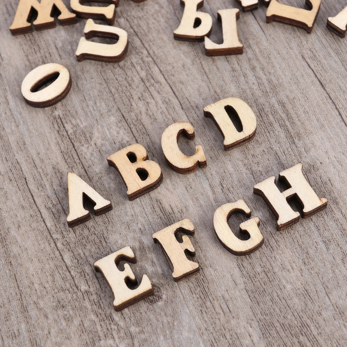 

50Pcs Natural Wooden Letters Assorted Styles Smooth Finish for Crafting Scrapbooking Holiday Decorations Wooden Letters