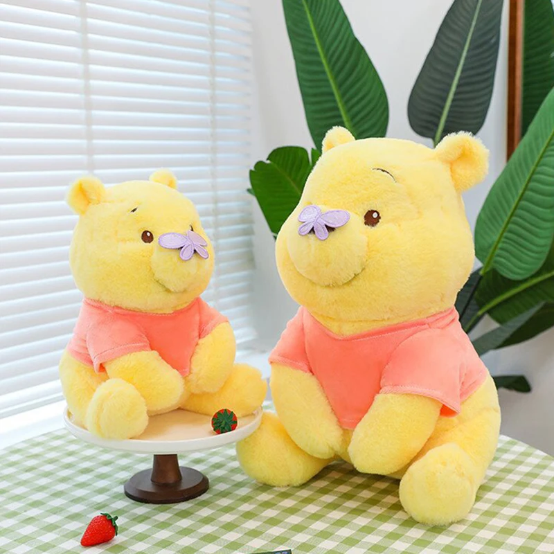 Disney Winnie The Pooh Plush Toys 45/60/80cm Kawaii Anime Plushie Dolls Butterfly Pooh Bear Stuffed Christmas Gifts for Children