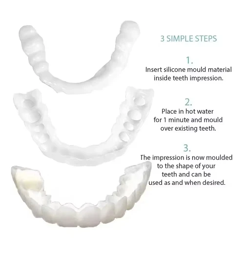 CCustom-Fit Upper Lower Dentures – Adjustable, White, Natural Looking Smile ck848