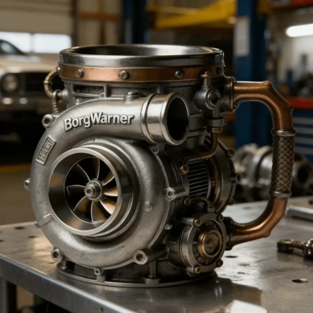 Resin Turbocharger Mug Sturdy and Durable Comfortable Grip 3D Engine Cup Mechanical Element Style Handcrafted Coffee Mug