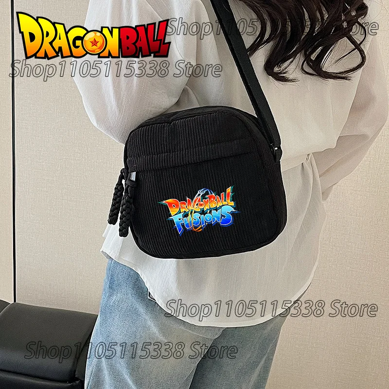 

Cool Cartoon Dragon Ball Crossbody Bag Corduroy Anime Character Goku Vegeta Large-capacity Storage All-match New Outdoor Fashion