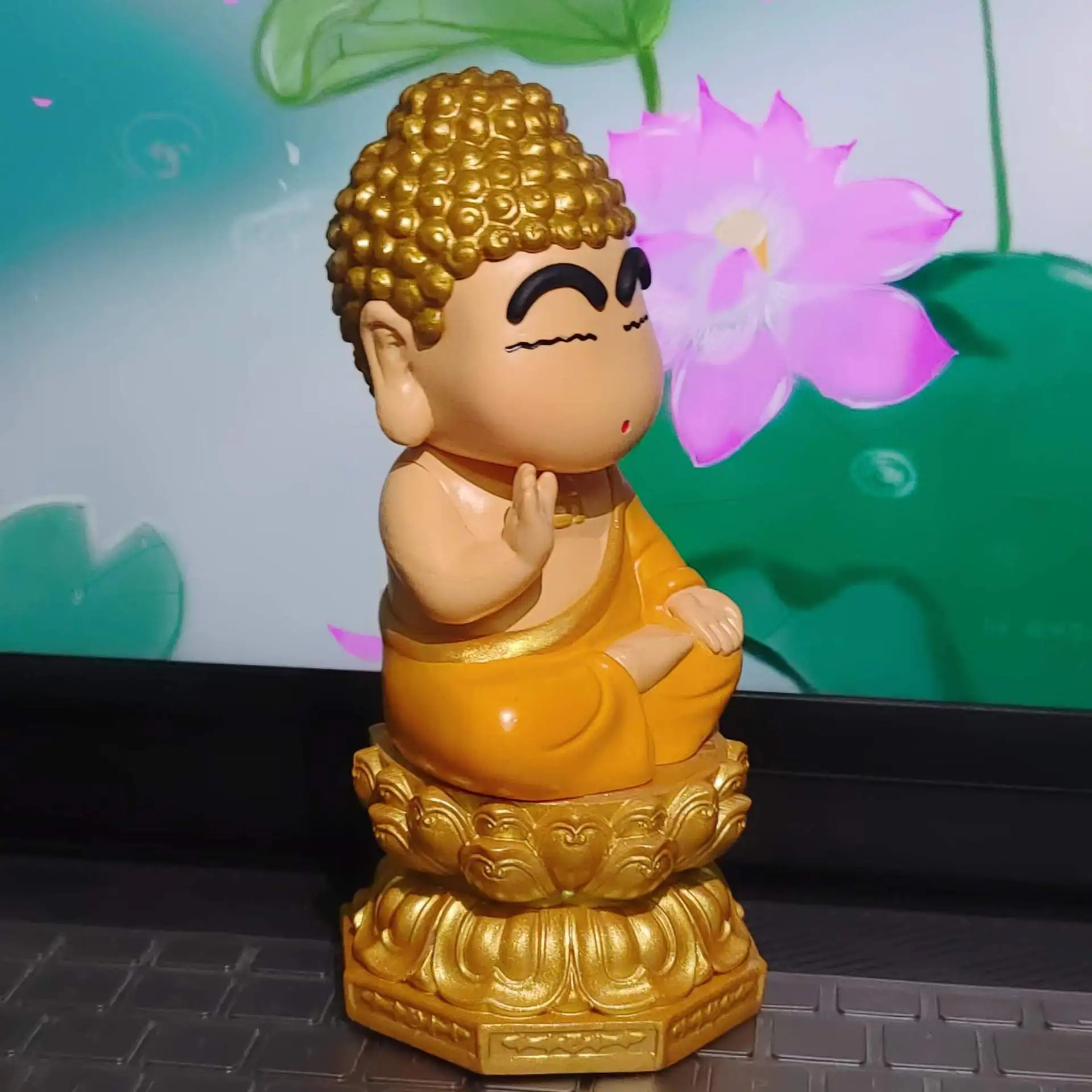 Crayon Shin Chan Action Figure, Cos Siddhattha Gotama, Collection Buddha Gk, Ornement, Cadeaux, Jouets montés sur voiture, Modèle en PVC, 16cm