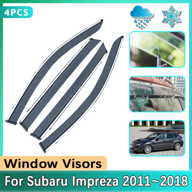 Car Side Window Visor for Subaru Impreza B3 GH Sedan 2008~2011 2010 2009 Eyebrow Rain Sun Guard Cover Deflectors Car Accessories