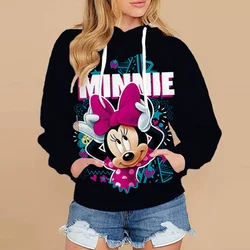 2024 Disney Fall Mickey Mouse Print Hoodie Women Streetwear Long Sleeve Women Sweatshirt Loose Fashion Ladies Y2K Hoodie