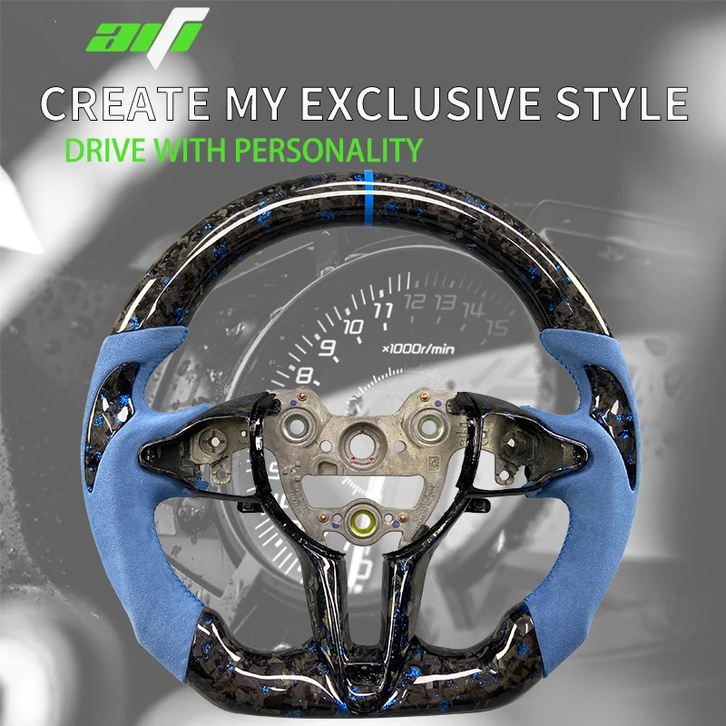 Volant personnalisé adapté pour Hyundai Elantra N Veloster N 2022 – 2025, volant de voiture Led en Fiber de carbone véritable