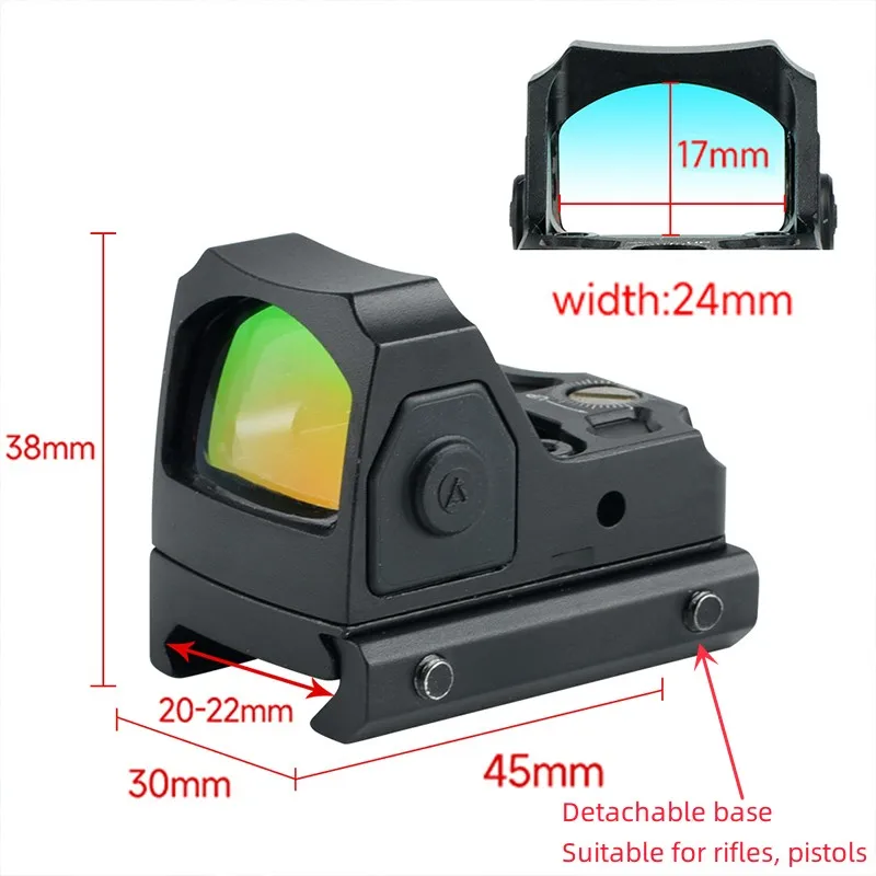 RMR Hunting Red Dot Scope HD Optical Reflex 2MOA SRO Adjustable Airsoft Riflescopes Fits 20mm Rail Holographic AR15 HK416