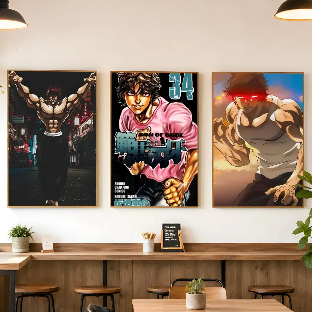 Anime B-Baki The G-Grappler Poster Matte Wall Peel And Stick Decor Bedroom Living Room Office Dorm Home