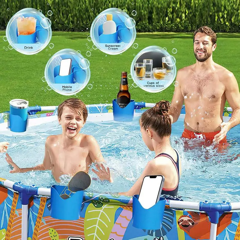 Portavasos de piscina para bebidas sin perforación, soporte de botella de cerveza para piscina, sin derrames, accesorios de piscina para fiestas de jugo