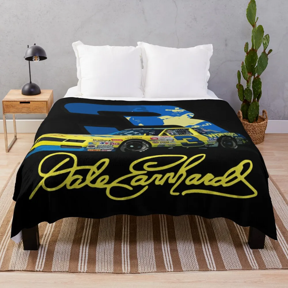 

Earnhardt Yellow #3 Car Shirt Throw Blanket Cute Blanket Multi-Purpose For Sofa valentine gift ideas