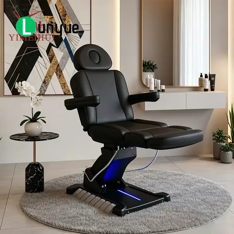 Electric Lift Four Motor Massage Chair Synthetic Leather Facial Beauty Bed for Spa Custom Logo Comfortable Durable