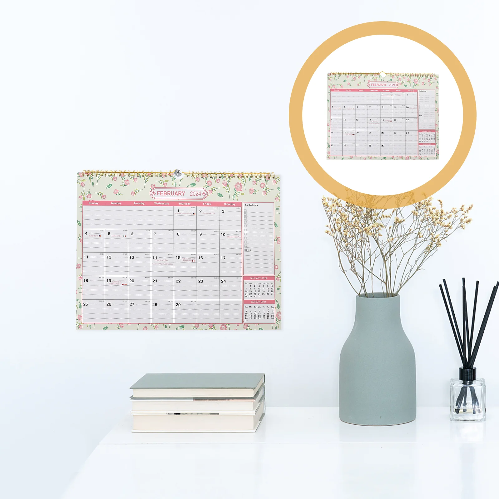 

2024 Wall Calendar Monthly Calendar Wall Hanging Calendar Planner Modern Desktop Daily Calendar Notepad For Daily Home Office