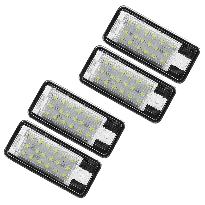 4Pcs Car LED License Number Plate Light Lamp White For - A3 S3 8P A4 B6 B7 A5 A6 4F Q7 A8 S8 C6