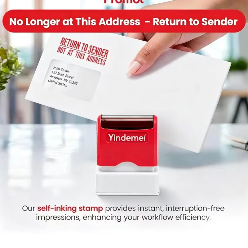 Stamp RETURN TO SENDER NOT AT THIS ADDRESS ,Stamp Office Supplies -Open and Use Directly Rubber Stamp