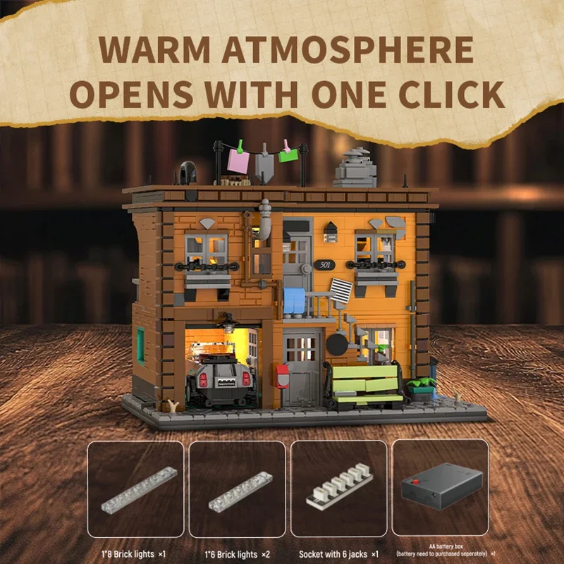 

2284 шт. 2-этажный дом Эшли, строительные блоки, здание Эшли, городский вид на улицу, модульные строительные кирпичи, игрушки, подарки для взрослых