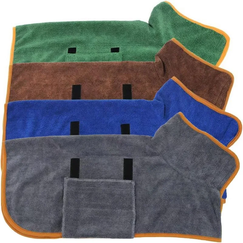 Haustier-Bademantel, sehr saugfähig, Hundetrocknung, Mantel, schnell trocknend, verstellbares Handtuch, für kleine, mittelgroße und große Haustiere, Hunde, Katzen, Bademantel – Detail 6