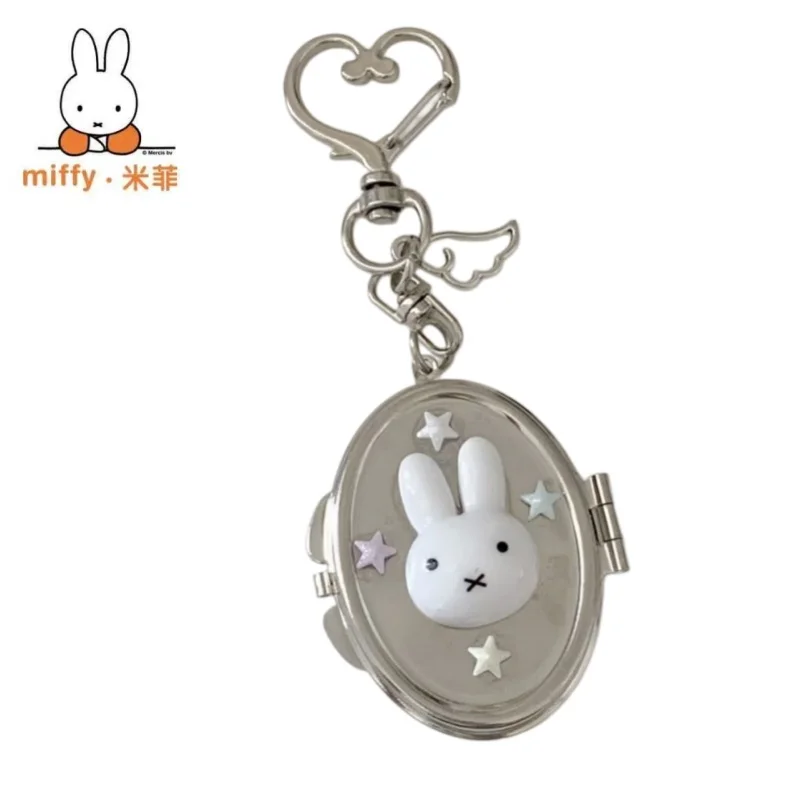 Niedlicher Miffy Anime Cartoon Anhänger Metall Klappspiegel Kreativer Asiatischer Stil Anhänger für Handy und Rucksack – Detail 7