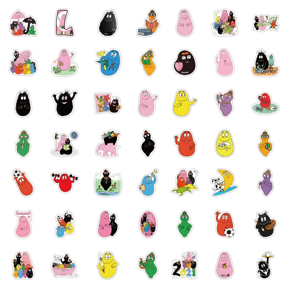 52/Uds. Les Barbapapa animación lindo dibujos animados pegatinas impermeables DIY decoración cuaderno móvil maleta para guitarra juguetes de grafiti