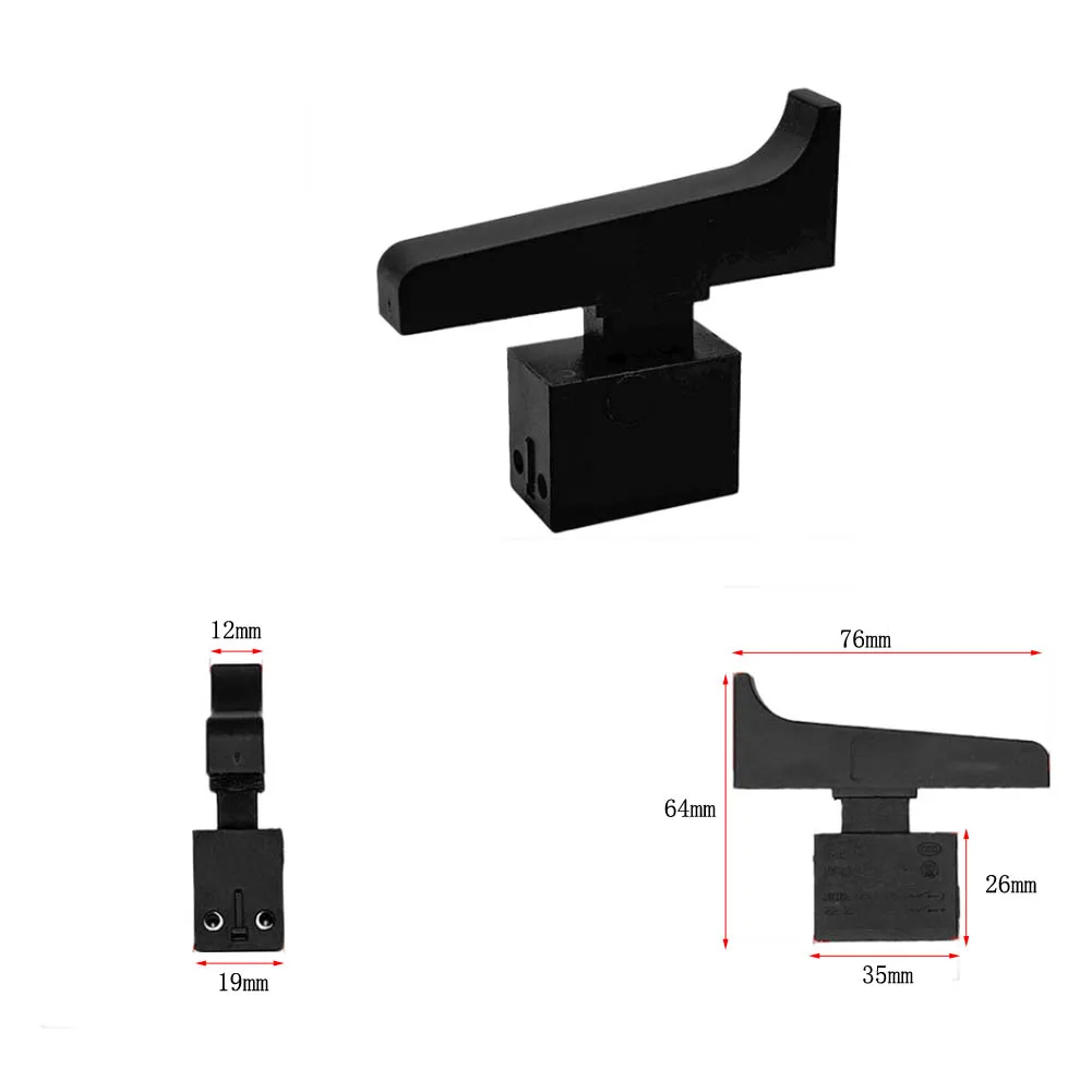 355 Steel Switch for Cutting Machines Chain Saws Grass Trimmers 7.6cm x 3.5cm x 6.4cm Black Plastic Switch 25A 36VDC