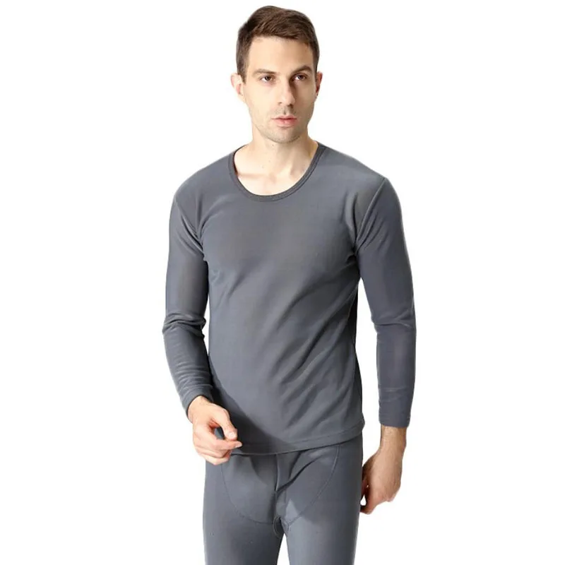 Winter Fleece Thick Mens cotton Thermal Underwear Tops Large Size 8XL 9XL Long Sleeve fleece tshirt Soft Underwear tees 9xl 8xl