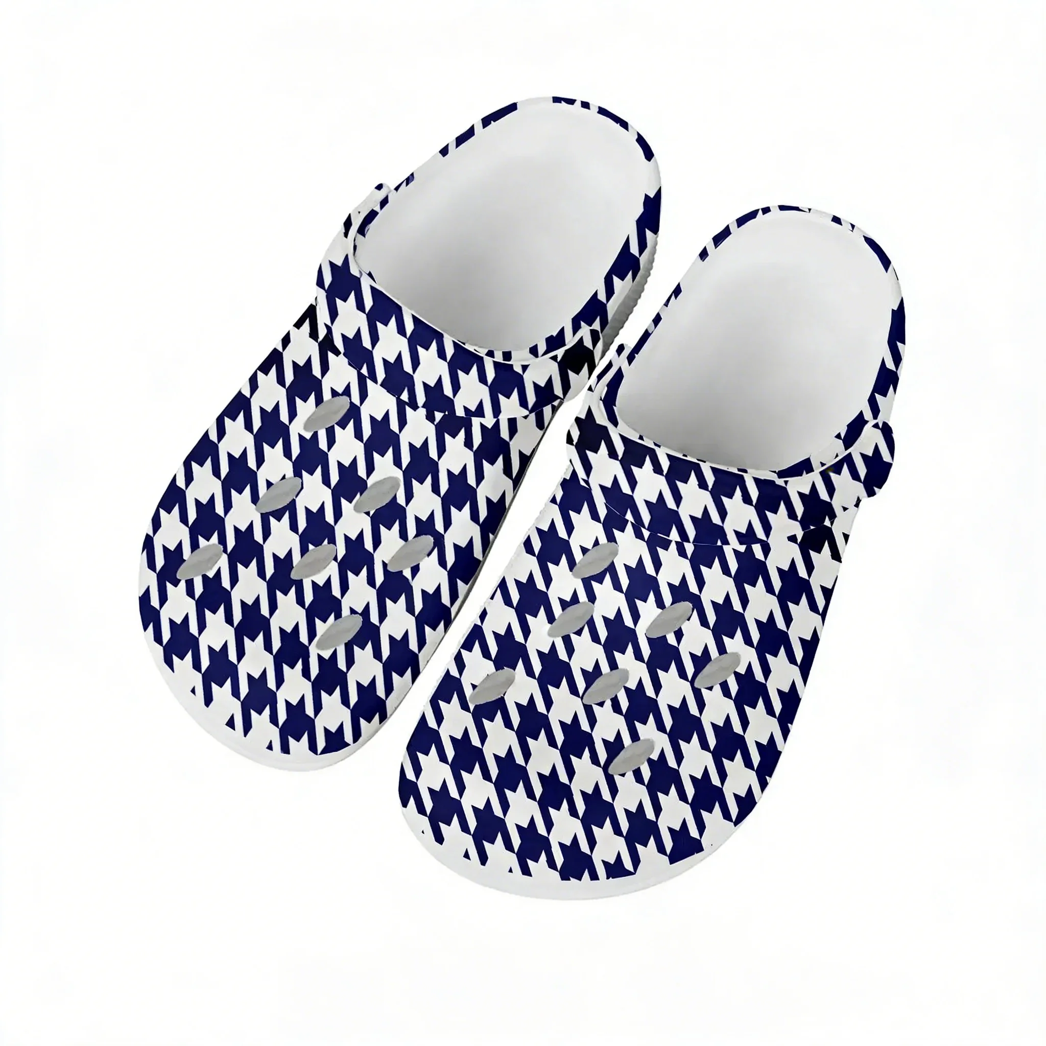 

Houndstooth Water Shoes Mens Womens Comfortable Fashion Home Garden Clogs Customizd Sandals Beach Breathable Hole Slippers