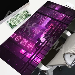 Purple Landscape Mouse Pads Neon Table Mats Computer Mousepad Company Big Desk Pad 100x50cm Large Gamer Mousepads Mouse Mat