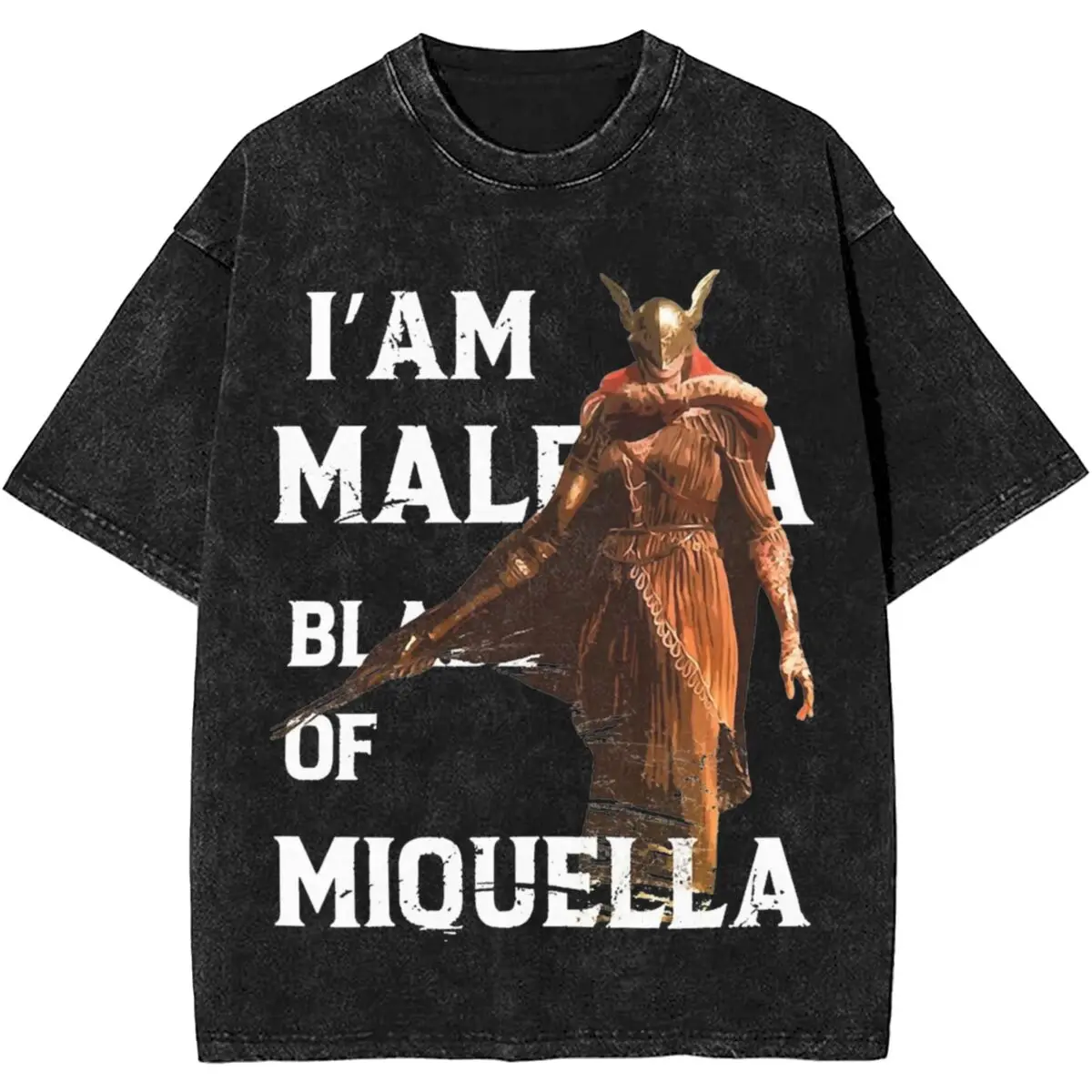 Graphic Printed Malenia Blade Of Miquella T Shirts Outfit Men Women Bloodborne Games Washed Tees Oversize T-shirt