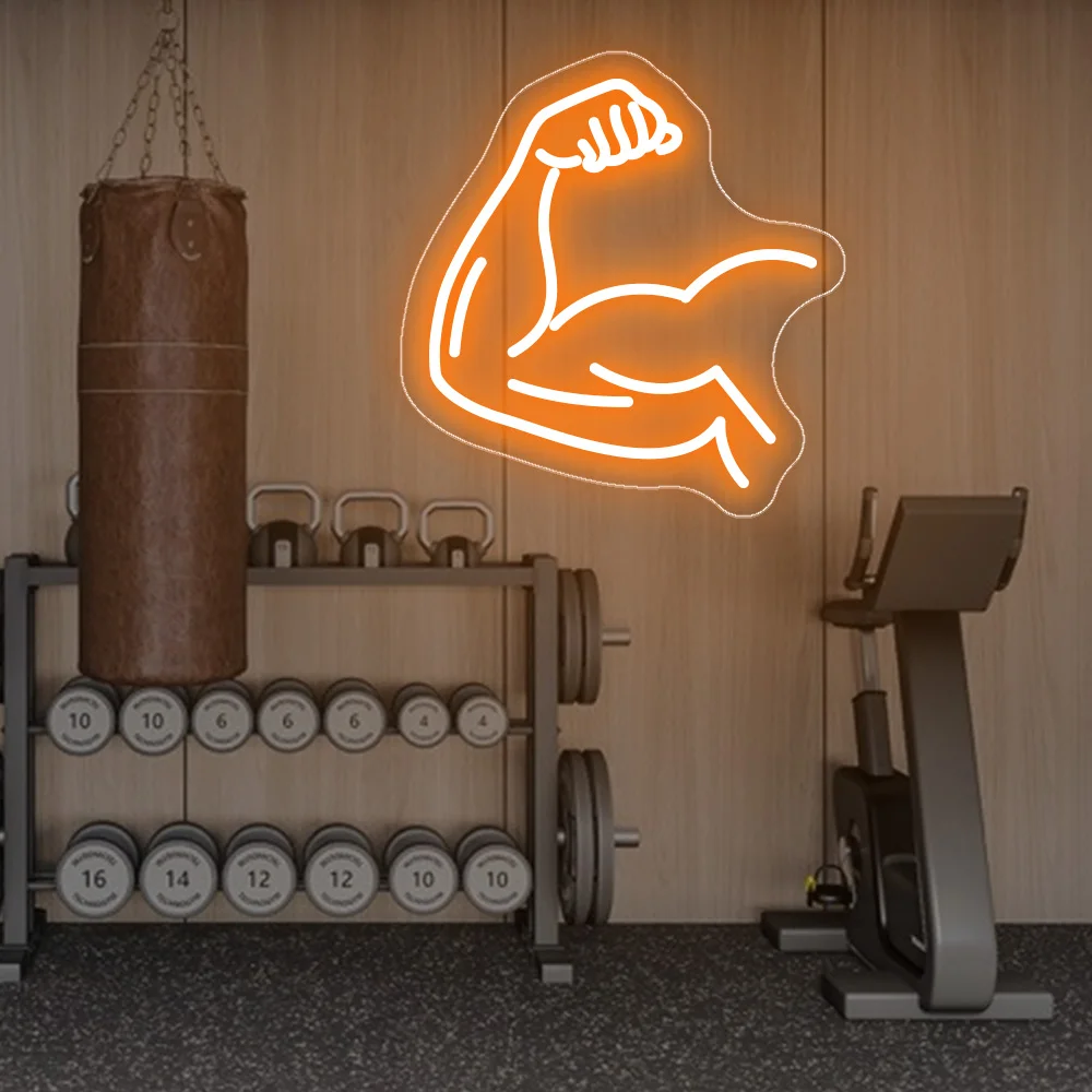 عضلات الذراع علامات النيون مصباح ليد لهدايا عشاق اللياقة البدنية مضيئة النيون تسجيل غرفة نوم الديكور الجدار LED مصباح شخصي