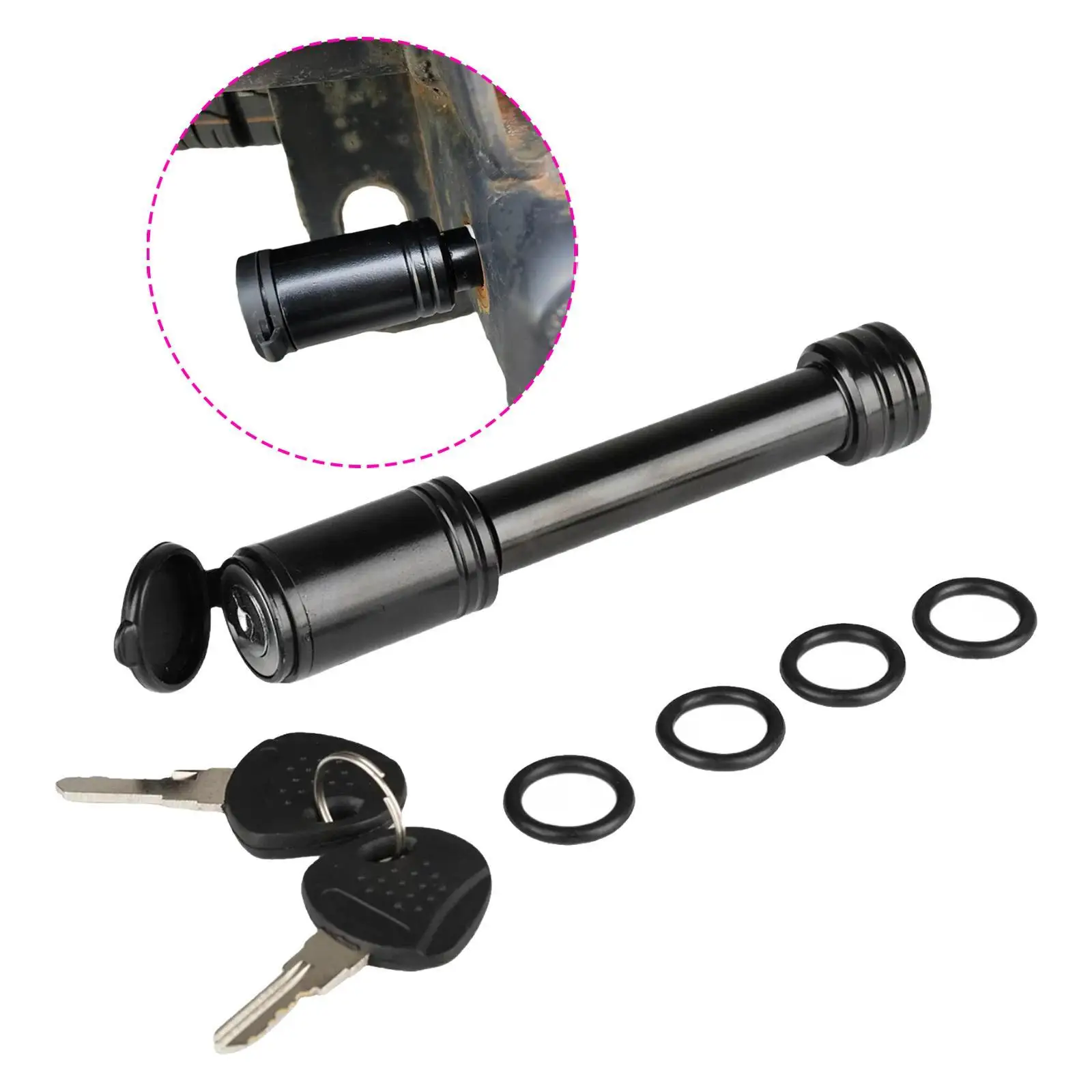 

Trailer Hitch Lock with 2 Keys Secure Transport RV Modification Easy Installation Fixing Pin for RV Truck Car SUV Supplies