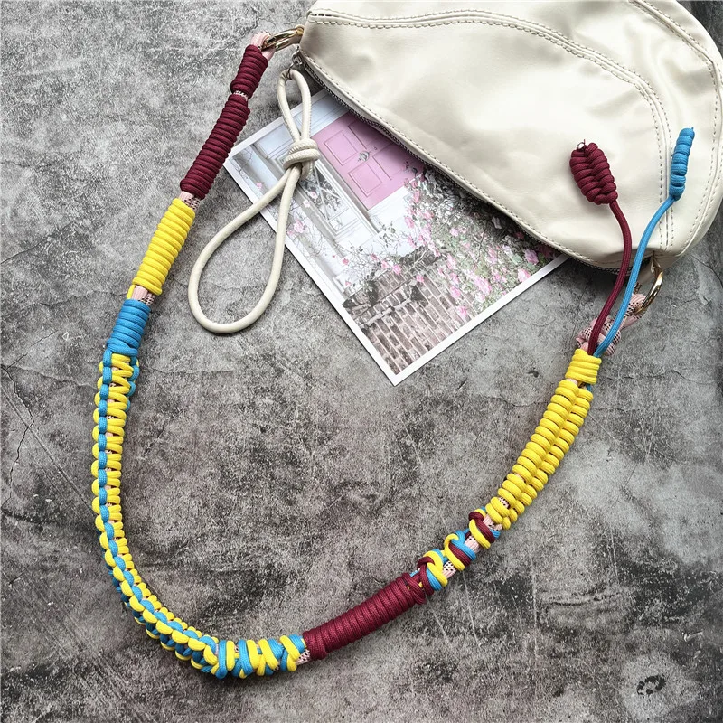 Shoulder Strap Handwoven Lanyard Strap for Phone Strap Contrast Color Landyards Braided Accessories Bag Body Kit Decorate Rope