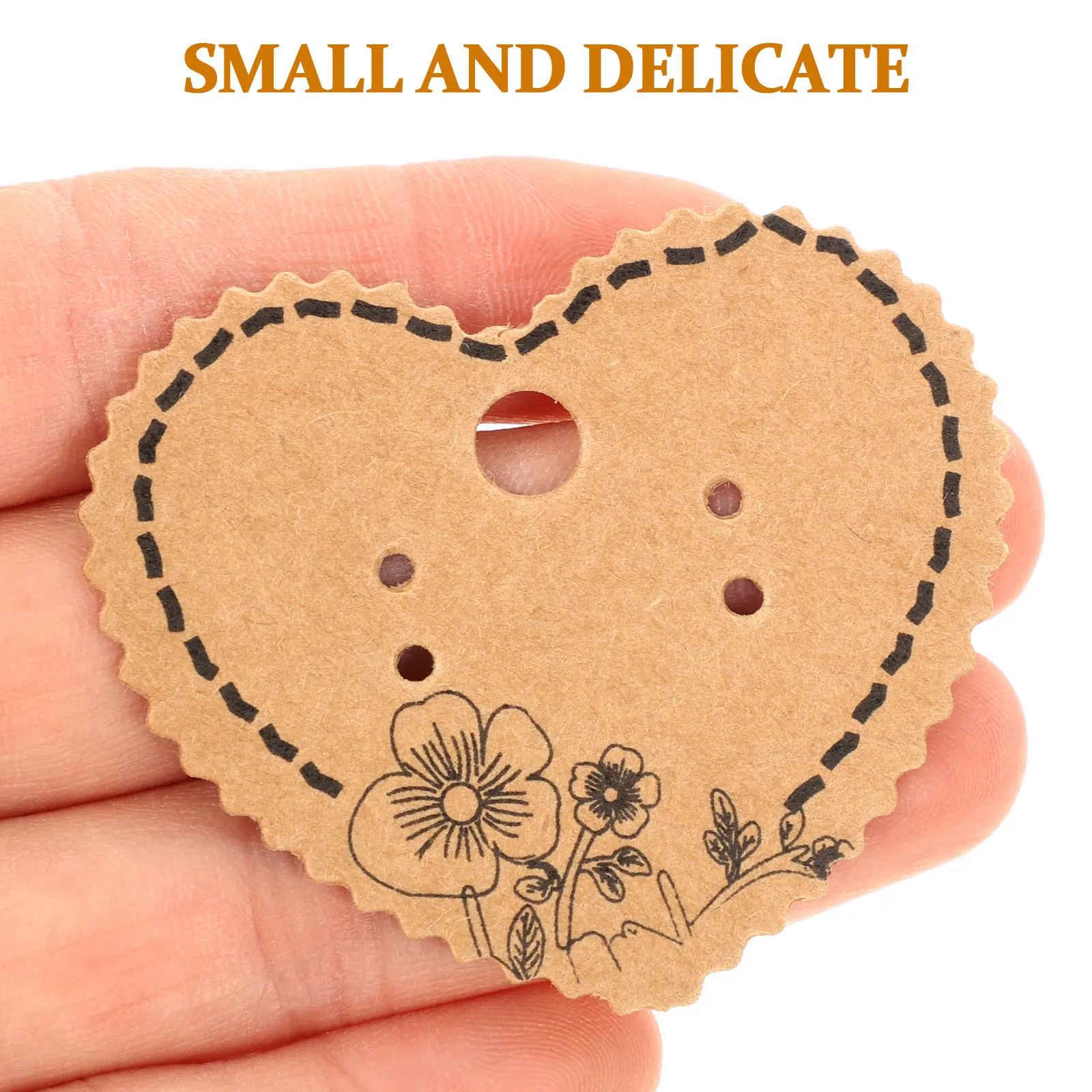 

100Pcs Earring Display Cards Kraft Paper Vintage Jewelry Holder Cards for Necklace Earrings Storage Packaging Cardboard