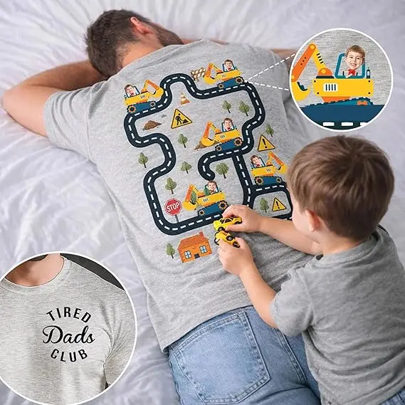 Tired Dads Club Construction Road Car Track Massage Lustiges Geschenk für Papa – Personalisiertes Shirt Y2k Herrenmode Grafikkleidung Neuheit – Detail 5