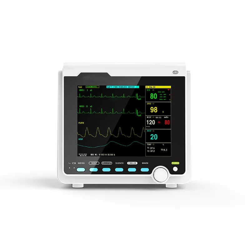 Veterinary Monitor Multi Parameter ECG RESP SpO2 PR NIBP Dual Channel TEMP Sound Light Alarm CE Certified WiFi Enabled Home