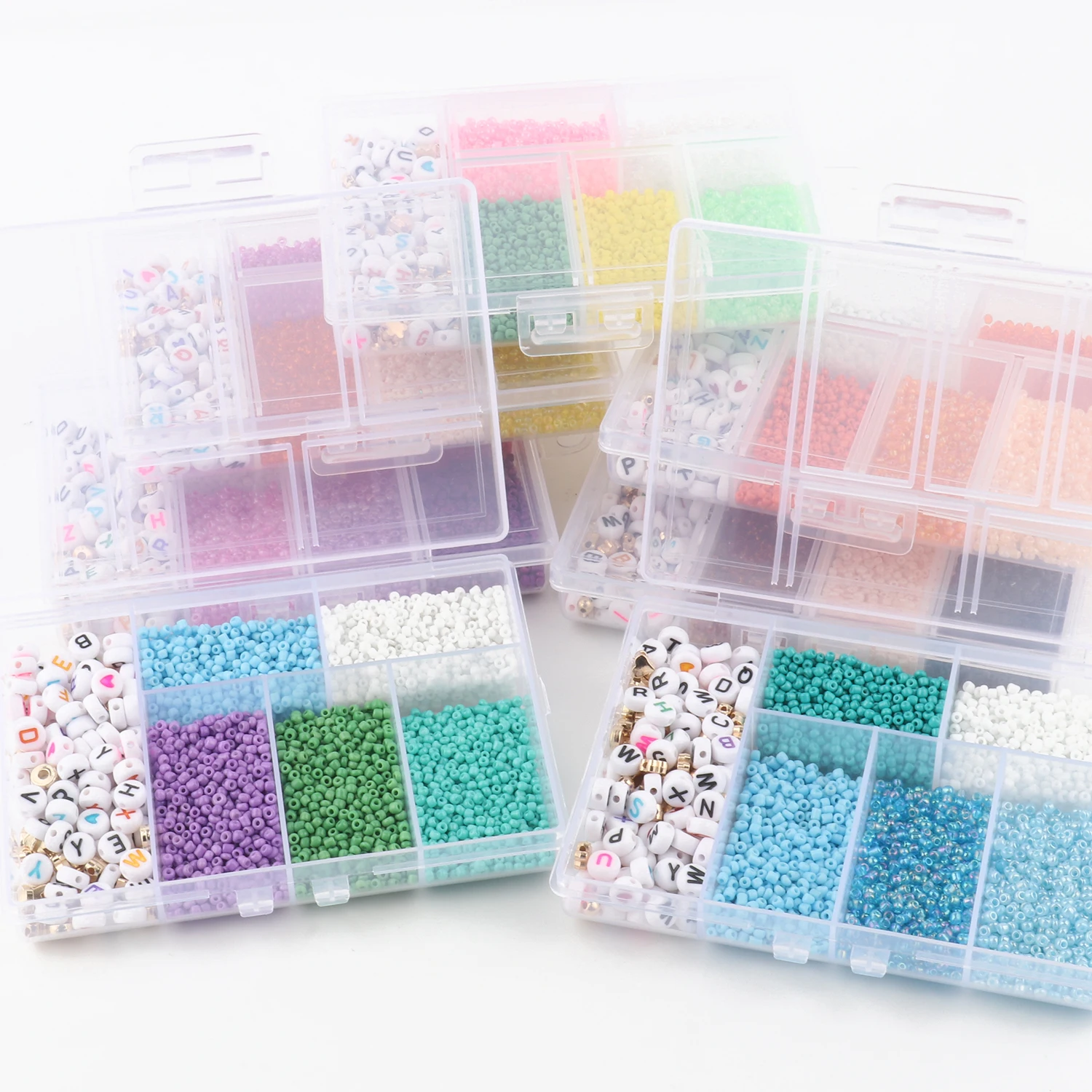 16 Style 2mm Charm Czech Glass Seed Beads Kits Acrylic Spacer Loose Beads DIY Bracelet Necklace Jewelry Making Sets Accessories