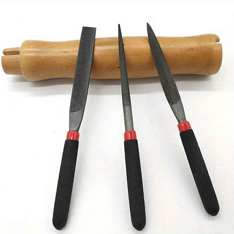 Heavy-Duty High Carbon Steel Deep-Toothed File Set - Mini Flat,Mini Half-Round,Mini Round Suitable for Wood,Metal,Glass,Ceramics
