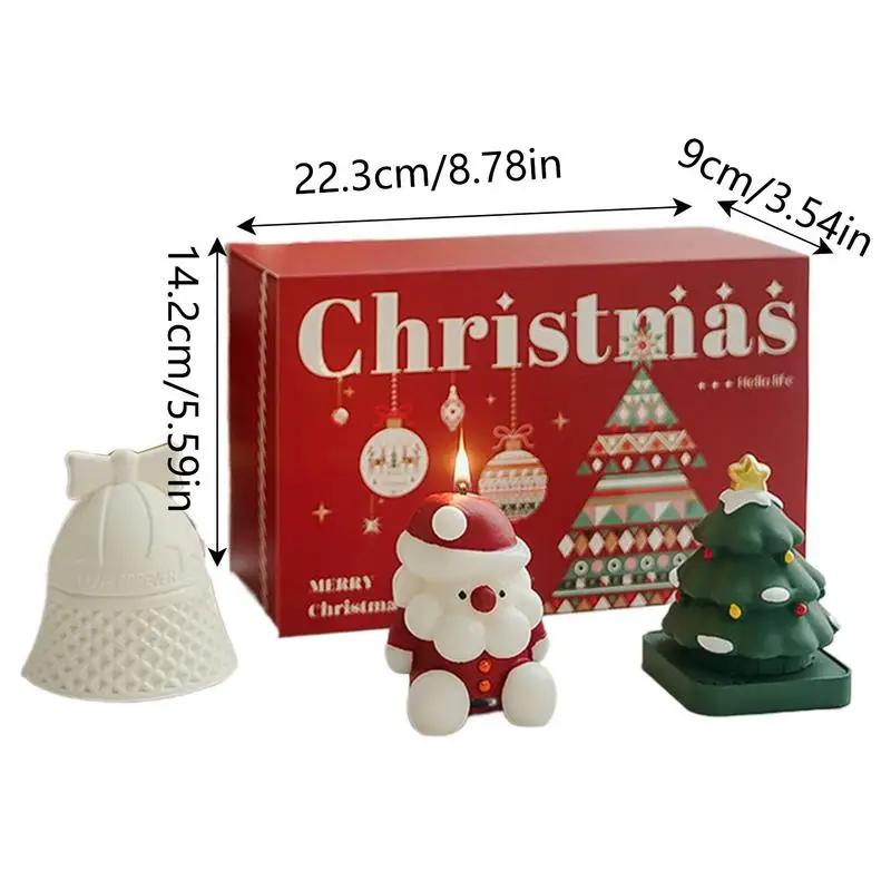 Candles Christmas Scents 3X Cute Holiday Scented Candles Aromatherapy Candles Merry Christmas Decorations Handmade Fragrance