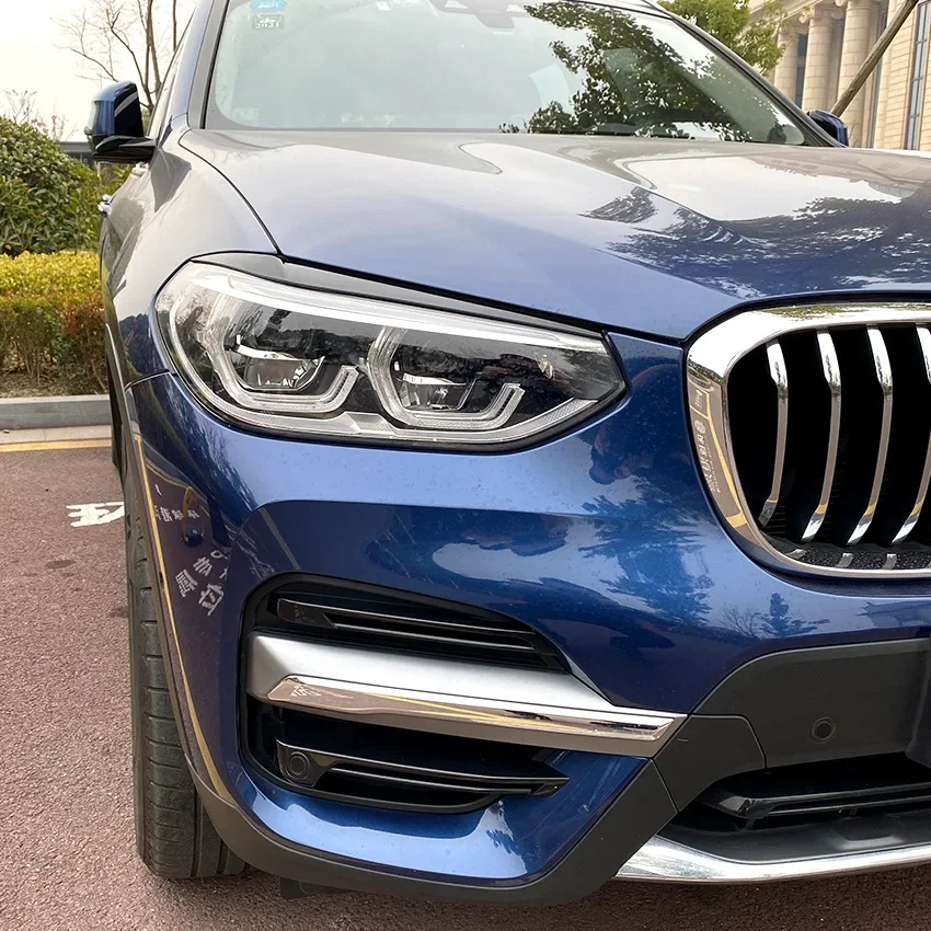 GEFENSI For BMW X3 X4 G01 G02 2018 2019 2020 2021 Headlight Eyebrow Eyelid Trim Lamp Cover Sticker Car Accessories