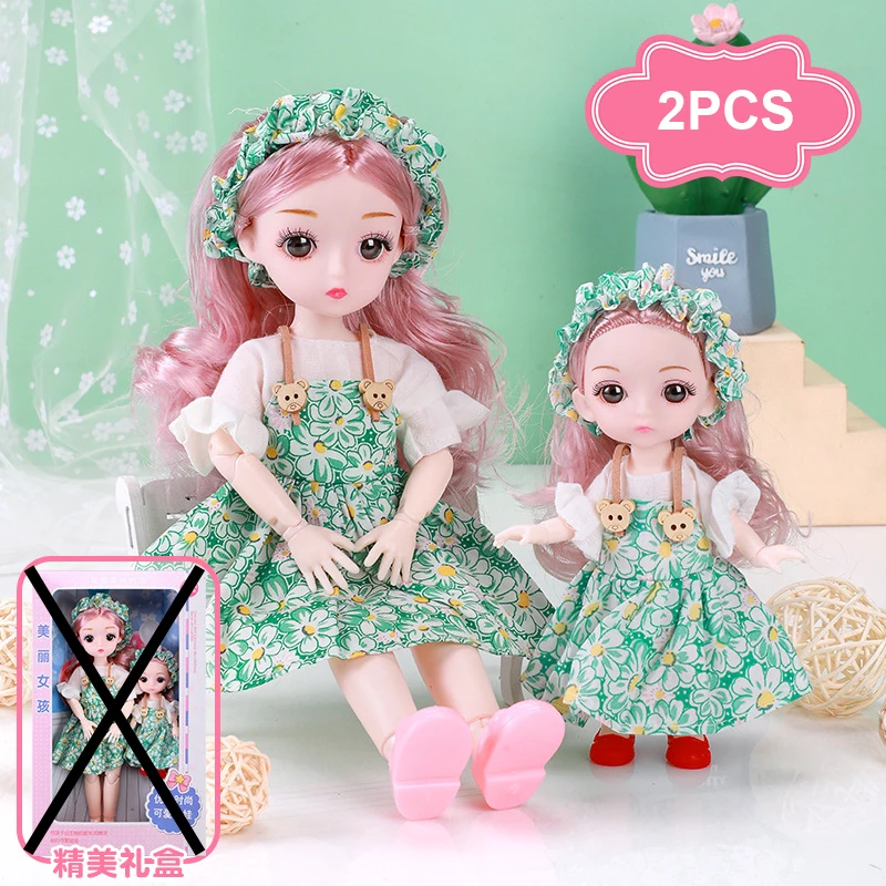 Parent-child Bjd Doll 1/6 16/30cm Fashion Doll Clothes Set Dress Up 23 Joints Baby Toys for Girls Kids Dolls Gifts Play House