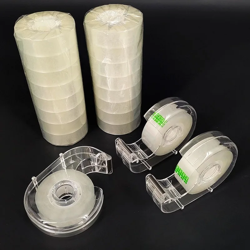 Transparent Tape and Dispenser, Refillable Tape Dispenser, Office Tape Rolls, Transparent Tape Gift Wrapping, Craft, School