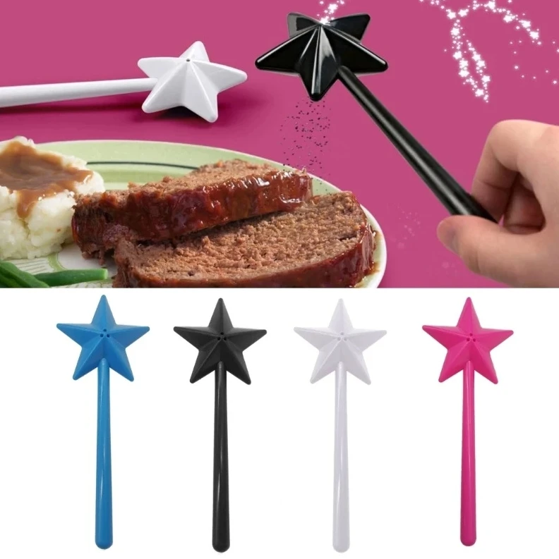 Varita mágica recargable con forma de estrella, dispensador portátil de sal, pimienta y especias, juego de coctelera, suministros de cocina para barbacoa, regalos para fiesta de Halloween