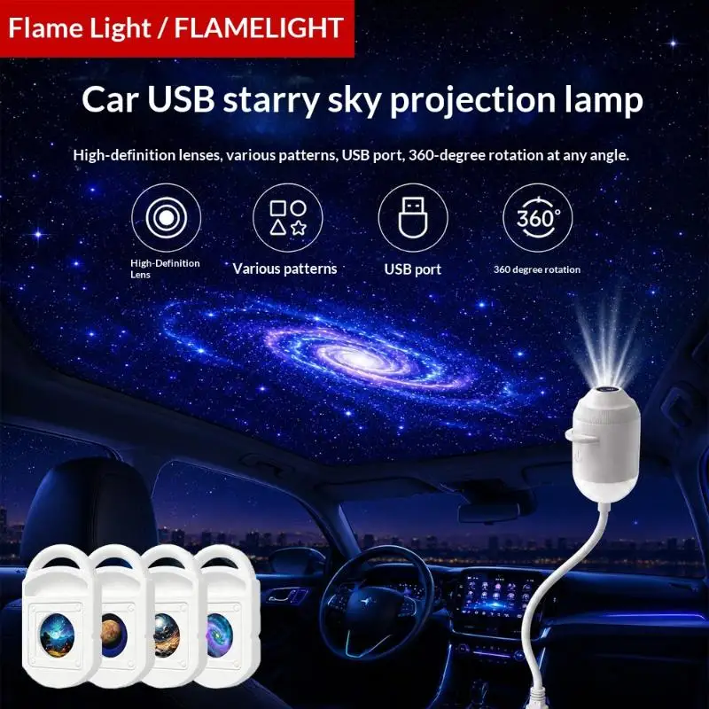 1Set Mini Starry Sky Projector Light Dimmable For Cars Bedrooms Bars Indoor Holidays Ambience Night Light