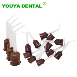 50pcs Brown Mixing Tips Dental Materials Disposable Impression Nozzles Silicone Rubber Mixing Head Mixer Syringe Dentist Product