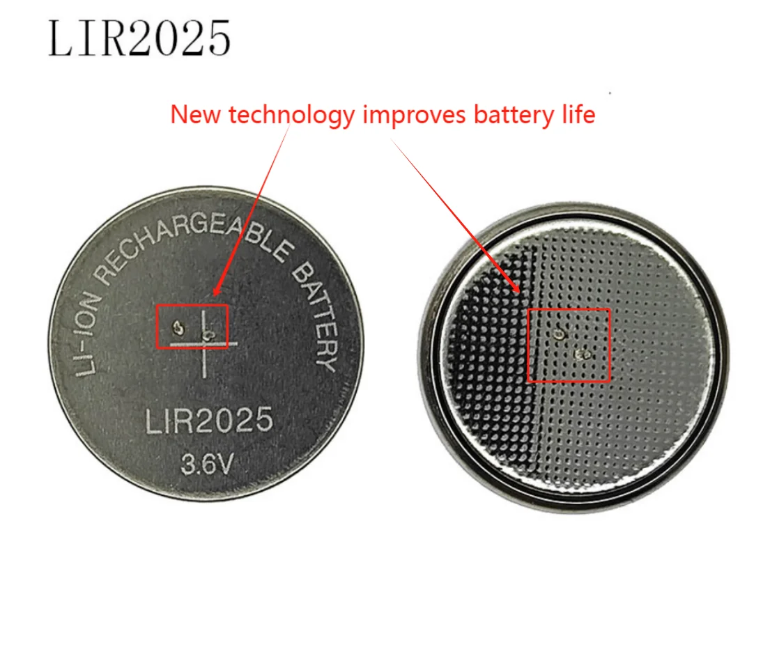 2PCS/LOT LIR2025 2025 New Rechargeable Battery 3.6V Lithium Rechargeable Battery