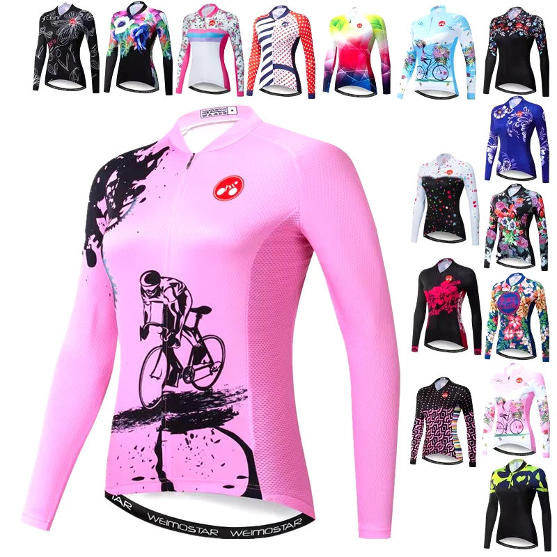 

Осенняя Женская велосипедная Джерси Weimostar с длинным рукавом, велосипедная одежда, быстросохнущая велосипедная одежда, Весенняя велосипедная Джерси, велосипедная куртка