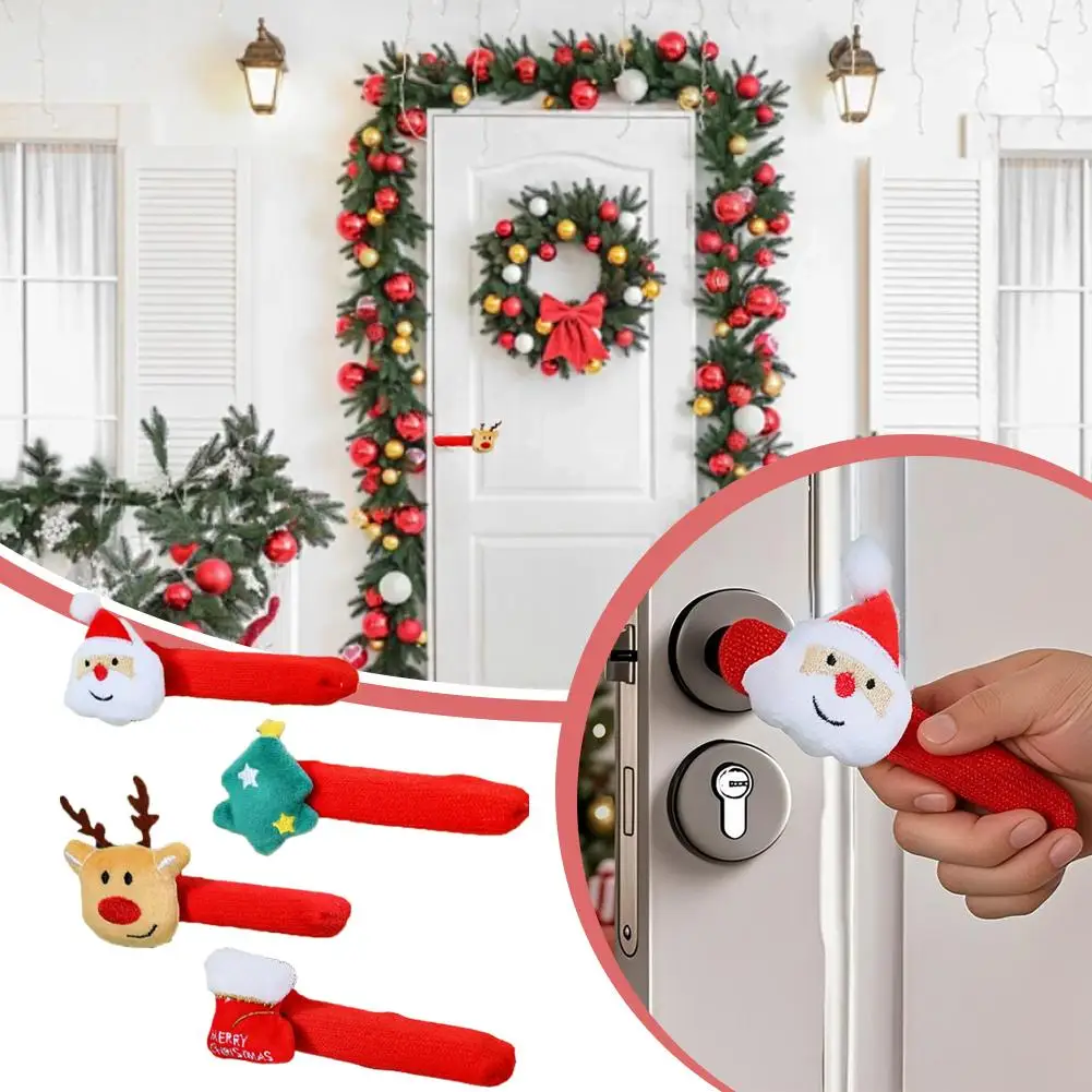 

For Interior Doors Wardrobe Cute Patterns Christmas Doorknob Covers Soft And Comfortable To The Touch, Fordurable And Reusable