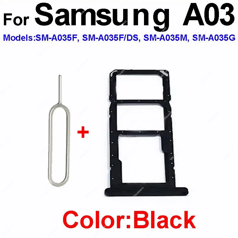 Sim Card Tray Holder For Samsung A03 A035F /A03s A037F /A03 Core A032F SIM Card  Holder Adapter Socket Replacement Repair Parts